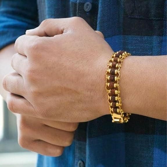 Gold Plated Rudraksha Bracelet