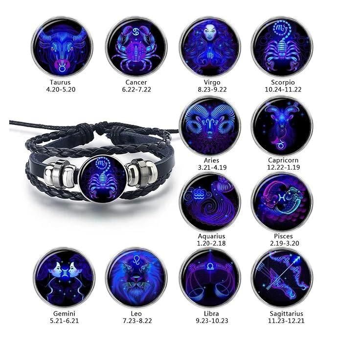 🎉Zodiac Constellations Luminous Starry Sky Punk Style Bracelet for All ⭐🌙